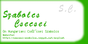 szabolcs csecsei business card